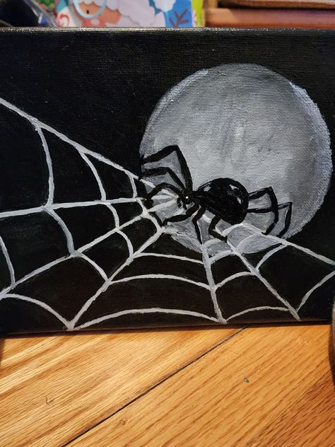 Dark Paint Aesthetic, Easy Paint Night Ideas Simple, Painting Ideas On Canvas Gothic, Black Canvas Paintings Easy Halloween, Spooky Paintings Ideas, Fall Easy Canvas Painting Ideas, Unusual Painting Ideas, Halloween Paint Ideas On Canvas, Cute Halloween Things To Paint