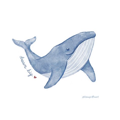 dream big whale, vinyl sticker, illustration by Lisa M. Griffin Simple Whale Painting, Cute Whale Illustration, Whale Illustration Cute, Wale Illustration, Whale Painting Easy, Cute Whale Drawing, Whales Drawing, Humpback Whale Drawing, Humpback Whale Illustration