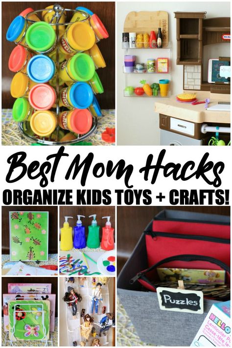 Organize Toys In Living Room Small Spaces, Toys Organizer Ideas, Stair Landing Organization, Best Way To Organize Barbie Stuff, Childs Room Organization, Cheap Playroom Organization, Toy Food Organization, Kid Room Organization Ideas, Doll Organization Ideas Diy