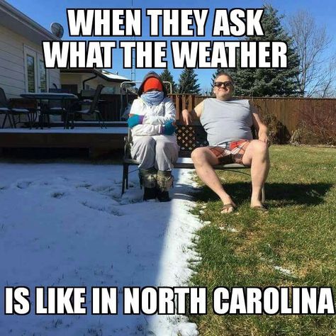 North Carolina weather Canadian Memes, Canada Memes, Canadian Humor, Meanwhile In Canada, New York Weather, Single Pic, O Canada, Daily Funny, Best Funny Pictures