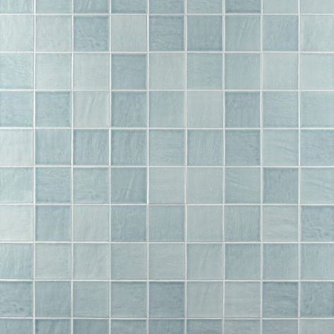 Blue Grey Tile Bathroom, Blue Pool Tile Waterline, Blue Picket Tile, Blue Tile Bathroom, Pastel Tiles, Home Tiles, Coastal Ideas, Blue Bathroom Tile, Primary Bath