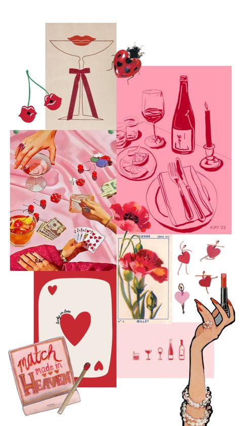 galentines dinner party mood board #valentines #dinnerparty #inspo #pink Kiss Party, Vegas Theme, Cherry Cocktail, Galentines Party, Dinner Event, Red Party, Holiday Mood, Valentines Design, Baby Gender Reveal