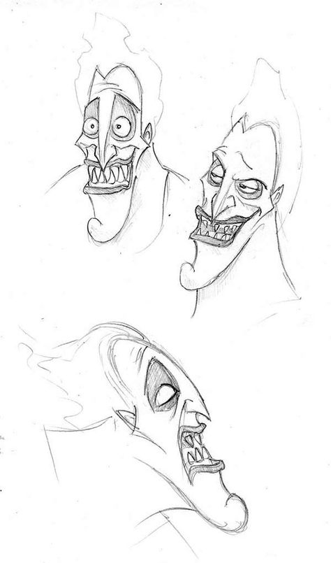 Hades Facial Expression Coloring Page - NetArt Hercules Drawing Sketches, Evil Disney Characters, Movie Character Drawings, Disney Character Sketches, Tattoo Zone, Disney Hercules, Music Illustration, Disney Concept Art, Disney Sketches