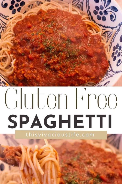 Gluten Free Spaghetti Recipes, Gluten Free Meatballs, Gluten Free Spaghetti, Brown Rice Pasta, Savory Foods, Flour Alternatives, Gluten Free Noodles, Gluten Free Chocolate Chip, Spaghetti Recipe