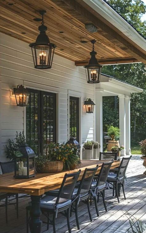 Charming Outdoor Spaces, Timeless Farmhouse Exterior, Farmhouse Patio Ideas, Texas Backyard, Farmhouse Backyard, Farmhouse Patio, Texas House, Design Boards, Casa Exterior