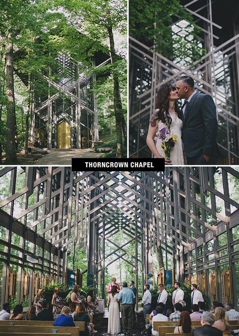 Thorncrown Chapel wedding venue in Arkansas is a modern styled, glass cathedral in the woods Thorncrown Chapel Wedding, Arkansas Wedding Venues, Glass Cathedral, Thorncrown Chapel, Urban Wedding Venue, Wedding Venue Inspiration, Places To Get Married, Space Wedding, Unique Wedding Venues