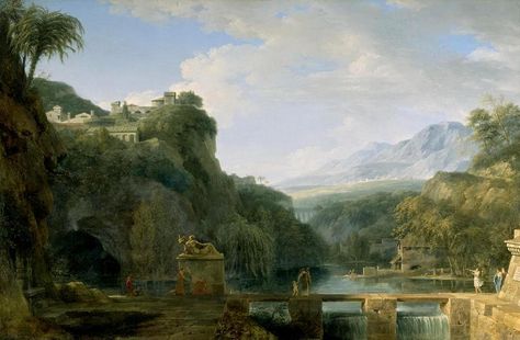 Pierre Henri de Valenciennes - Detroit Institute of Arts 75.65. Landscape of Ancient Greece (1786) | por lack of imagination Ancient Greece Art, Greece Landscape, Greece Painting, Greece Art, Detroit Institute Of Arts, William Turner, Art Walk, Ancient Greece, Big Canvas Art