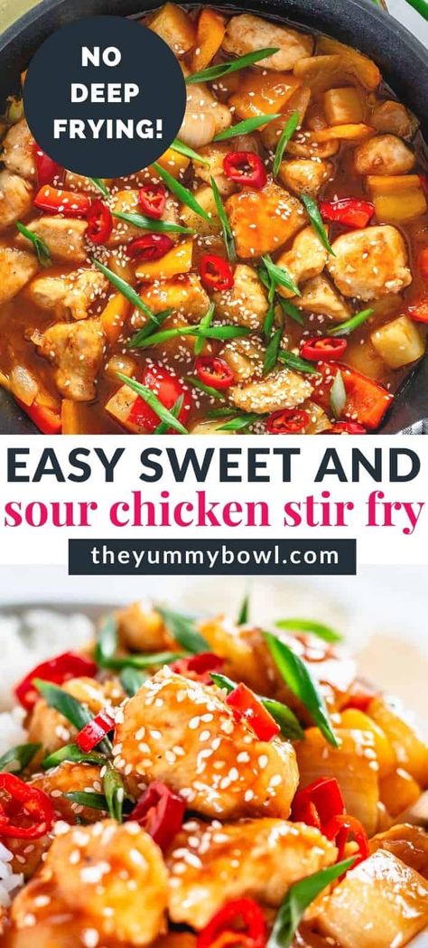 Sweet and Sour Chicken Stir Fry Sweet And Sour Chicken Noodles, Sweet And Sour Stir Fry Sauce, Low Sodium Sweet And Sour Chicken, Sweet And Sour Chicken Stir Fry, Gluten Free Sweet And Sour Chicken, Sweet And Sour Stir Fry, Chicken Stir Fry With Rice, Spicy Stir Fry Sauce, Chicken Breast Stir Fry