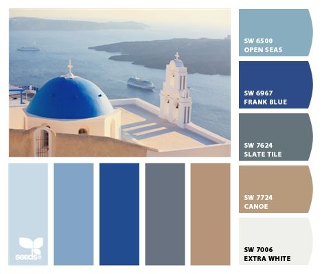 Seeds Color, Santorini Blue, Clinic Design, Design Seeds, Color Story, Art Textile, Colour Palettes, Bedroom Colors, Colour Schemes