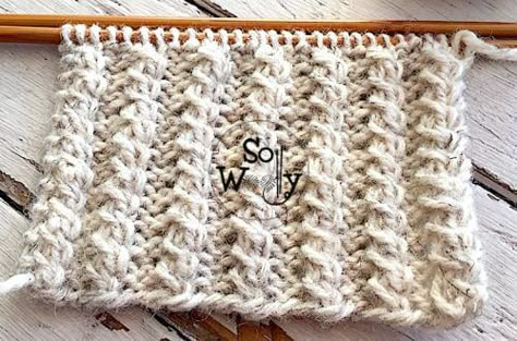 How to knit the Half Garter Rib stitch (two rows only!) Mock Cable Knitting Pattern, Mock Cable Stitch, Rib Stitch Knitting, Knitted Washcloth Patterns, Ladies Cardigan, Knitting Stitches Tutorial, Knitting Tutorials, Beginner Knitting Patterns, Knit Dishcloth