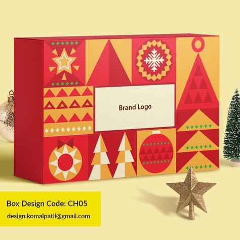 This Christmas get customised box design as per your brand and product requirements. If you are a business owner and wish to buy this box then email me with a box design code and your product requirement. E-mail: design.komalpatil@gmail.com Christmas Box Packaging Design, Christmas Product Packaging, Christmas Design Packaging, Gift Boxes Aesthetic, Christmas Branding Design, Christmas Package Ideas Boxes, Christmas Box Design Packaging, Christmas Package Design, Wrapping Ideas For Birthday