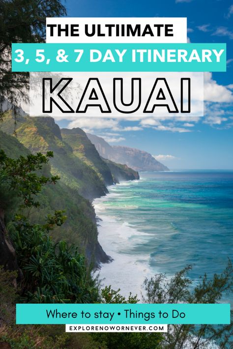 Kauai In March, Kauai Itinerary, Hawaii 2023, Best Hawaiian Island, Hawaii Trip Planning, Hawaii Vacation Tips, Maui Itinerary, Hawaii Itinerary, Kauai Travel