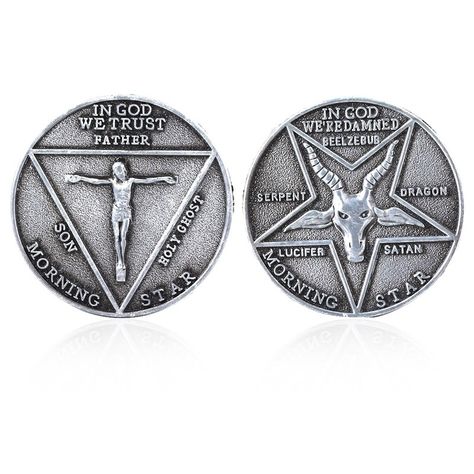 Vintage Stainless Steel Pentecost Jesus Shofar Devil Commemorative Coin Lucifer Wallpaper, Indrid Cold, Lucifer Quote, Metal Props, Beast Wallpaper, Coin Art, Coin Design, Lucifer Morningstar, Pentecost