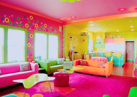 🌈Rainbow Queen 🌈 — House goals Rainbow Playhouse, Kids Reference, 2000s Room, Rainbow House, Superhero Kids, Rainbow Room, Pastel Room, Colourful Living Room, Aesthetic Rooms