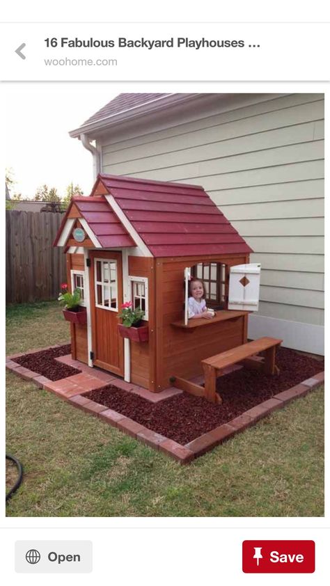 Outdoor Playhouse Ideas, Clubhouse Ideas, Outside Playhouse, Kids Playhouse Outdoors, Girls Playhouse, Playhouse Plans, Diy Playhouse, Backyard Playhouse, Build A Playhouse