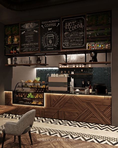 Coffee Bar Cafe Ideas, Bistro Counter Design, Cafe Coffee Bar Design, Idea For Coffee Shop Design, Pop Up Cafe Ideas, Coffee Decor Ideas Shop, Caffe Decoration Interiors, Small Modern Cafe Interior Design, Coffee Bar Commercial