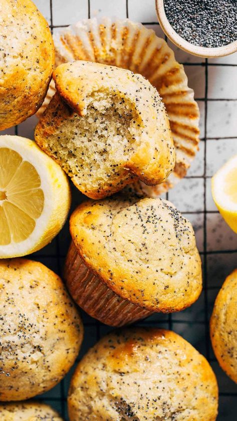 Jenna Barnard (@butternutbakery) posted on Instagram: “NEW lemon poppy seed muffins! These are bakery-worthy with super tall muffin tops, moist texture, and homemade lemon simple syrup brushed…” • May 26, 2022 at 3:16pm UTC Jenna Barnard, Lemon Simple Syrup, Homemade Honey Butter, Butternut Bakery, Lemon Poppy Seed Muffins, Seed Muffins, Best Time To Eat, Brunch Desserts, Muffin Tops