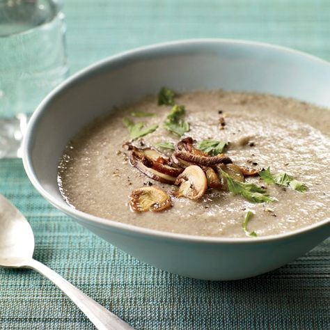 Two-Mushroom Velouté // More Delicious Mushroom Recipes: http://www.foodandwine.com/slideshows/mushrooms #foodandwine Fast Thanksgiving Recipes, Almond Soup, Christmas Soup, Joel Robuchon, Recipes Soup, Best Soup Recipes, Wild Mushroom, Bowl Of Soup, Food Words