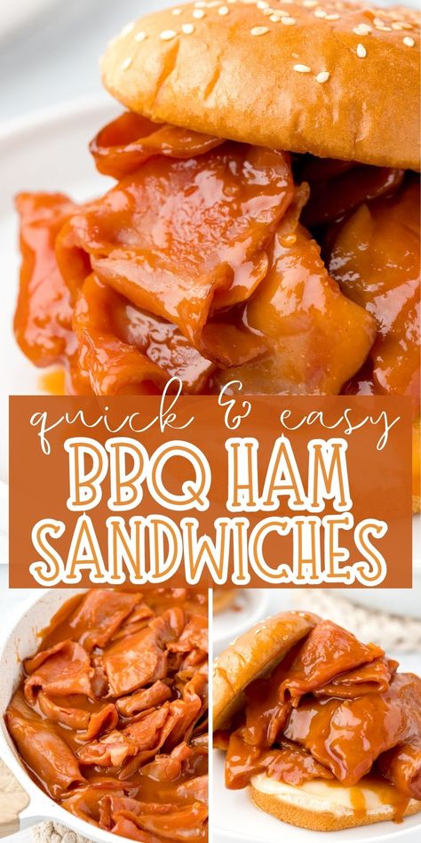 Recipes With Ham Deli Meat, Ham Bbq Recipe Crock Pots, Crockpot Bbq Ham, Ham Slice Appetizers, Barbecue Ham Sandwiches, Pulled Ham Sandwiches, Bbq Ham Sandwiches Crock Pots, Pittsburgh Bbq Ham Sandwiches, Chipped Ham Sandwich