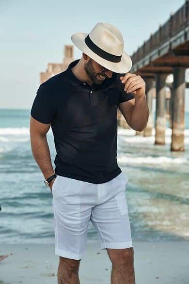 Mens Cruise Outfits, Sombrero Outfit, Mens Vacation Outfits, Vacation Outfits Men, White Shorts Outfit, Beach Outfit Men, Mens Shorts Outfits, Mens Summer Outfits, Mens Casual Outfits Summer