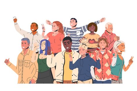 Happy People Illustration, Workplace Diversity, Utopia World, People Cartoon, Character Styles, Thumb Up, Crypto Art, Man Illustration, Person Cartoon