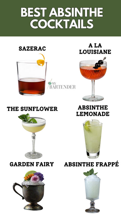 Absinthe Cocktails Absinthe Drinks Recipes, Absinthe Cocktail Recipes, Absinthe Recipe, Absinthe Cocktail, Bride Quotes, Tiki Style, Cocktails To Try, Unique Drink, Best Cocktail Recipes