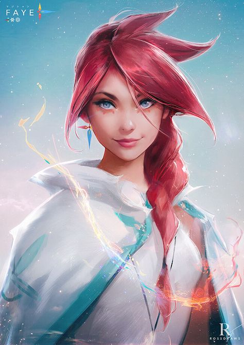 ArtStation - Faye, Rossdraws ✦ Ross Tran Art, Scrunchie Barrette, Cardboard Tutorial, Ross Draws, Ross Tran, Ball Craft, Diy Scrunchie, Embroidery Yarn, Envelope Pillow