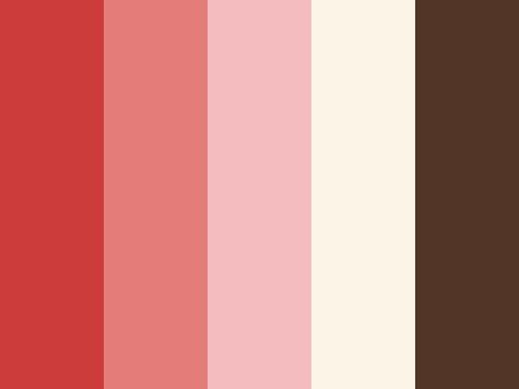 "Foxy" by peachcreativeco Brown, Chocolate, Cream, Foxy, Pink, Red, Strawberry Red Pink Brown Color Palette, Pink Brown Bedroom, Chocolate Color Palette, Brown Bedroom Colors, Girly Fox, Brand Suite, Chocolate Palette, Strawberry Color, Create Color Palette