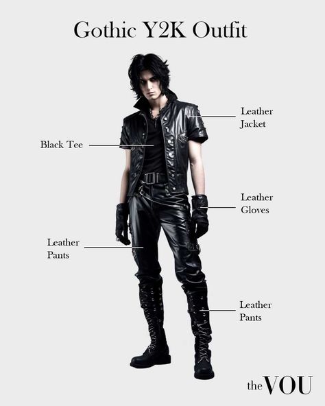 Complete Black Outfit, Choker Outfit Men, Lace Up Leather Pants Outfit, Goth Style Outfits Men, Modern Goth Outfits Men, Y2k Goth Outfits Men, Goth Boots Men, Leather Men Outfit, Leather Boots Outfit Men