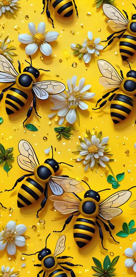 Beautiful Wallpaper For Phone Hd, Beehive Background, Bee Background, Bee Wallpaper, Simpson Wallpaper Iphone, Lotus Flower Art, Iphone Dynamic Wallpaper, Animal Illustration Art, Screen Savers Wallpapers