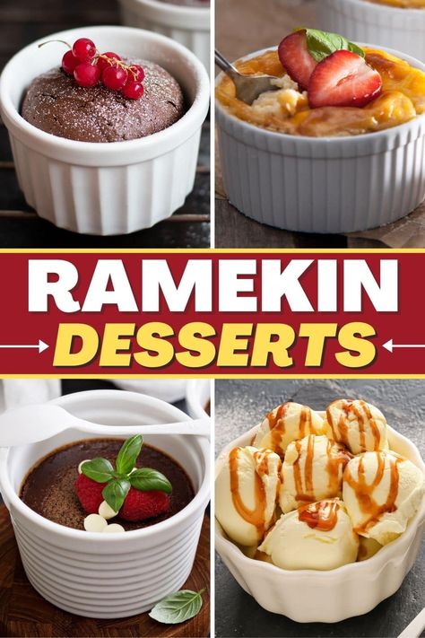 Desserts In Ramekins, Ramkin Recipes, Ramekin Desserts, Ramekin Dessert, Ramekin Recipe, Creme Brulee Cheesecake, Dessert Mini, Individual Pies, Single Serve Desserts