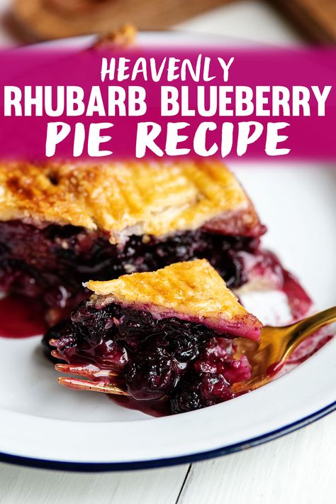 Blueberry Rhubarb Pie, Blueberry Pie Filling Recipes, Blueberry Buckle Recipe, Blueberry Pie Recipe, Rhubarb Recipes Pie, Blueberry Rhubarb, Lattice Pie, Peach Pie Recipes, Summer Pie