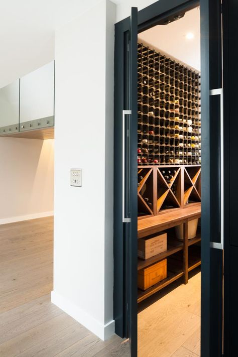 An integrated walk in larder and wine storage cupboard - Contemporary - Wine Cellar - Kent - by Edmondson Interiors | Houzz Walk In Larder, Wine Cupboard, Contemporary Wine Cellar, Storage Cupboard, Living Kitchen, American Walnut, Cupboard Storage, Stone House, Wine Fridge