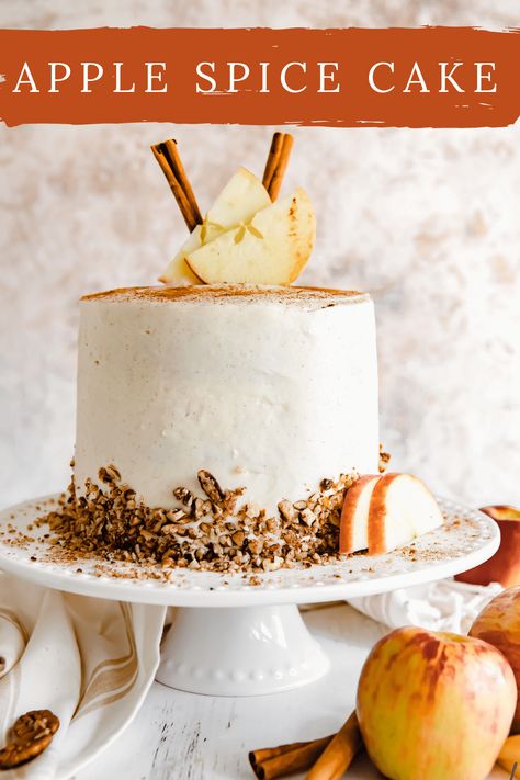 Apple Spice Cake With Cream Cheese Icing, Apple Layer Cake, Autumn Sweets, Diy Cakes, Apple Cinnamon Cake, Apples And Cinnamon, Apple Spice Cake, Cinnamon Cream Cheese, Mixer Recipes