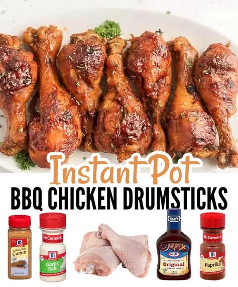 Instant Pot Recipes Chicken Drumsticks, Instant Pot Chicken Legs Bone In Frozen, Chicken Drumsticks In The Instant Pot, Drumstick Chicken Instant Pot, Chicken Leg Pressure Cooker Recipes, Insta Pot Chicken Drumsticks Recipes, Drumstick Instapot Recipes, Bbq Chicken Drumsticks Instant Pot, Bbq Chicken Legs Instant Pot