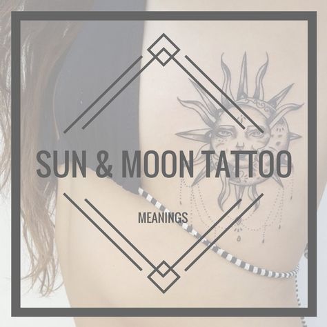 Sun Moon Tattoo Meaning, Sun And Moon Tattoo Meaning, Sun Tattoo Meaning, Designed Tattoos, Sun Moon Tattoo, Full Moon Tattoo, Moon Sun Tattoo, Moon Sea, Butterfly Tattoo Meaning