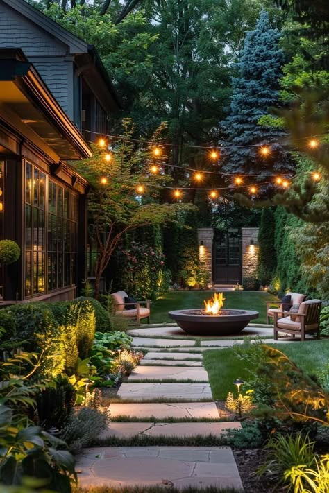 The Ultimate Guide to Outdoor Lighting for Beautiful Backyards Outdoor Lights Over Patio, Italian Villa Backyard, Side Yard Ideas Between Houses, Whimsical Backyard Ideas, Patio Decorations Outdoor, Diy Backyard Patio Ideas, Outdoor Home Lighting, Back Yard Gardens, Farm Backyard