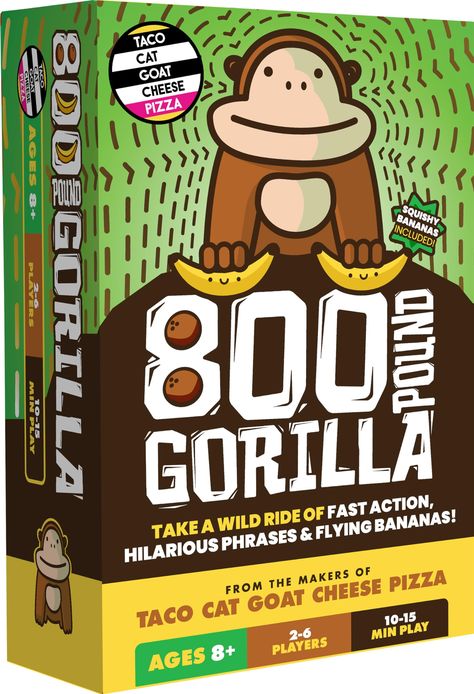 PRICES MAY VARY. YOUR GOAL: This game is a great way to make memories with your kids and get them off those screens! Join the lovable Gorilla from Taco Cat Goat Cheese Pizza in this NEW game for an exciting jungle adventure! Win by having the most banana points by the end of the game! HOW TO PLAY: Players take turns spinning the spinner and win points in two ways. FIRST: By being the fastest to grab a banana or coconut after performing a silly action or phrase. SECOND: by guessing the correct si Taco Cat Goat Cheese Pizza, Goat Cheese Pizza, Vacation Birthday, Family Card Games, Taco Cat, Card Games For Kids, Jungle Adventure, Board Games For Kids, Family Cards