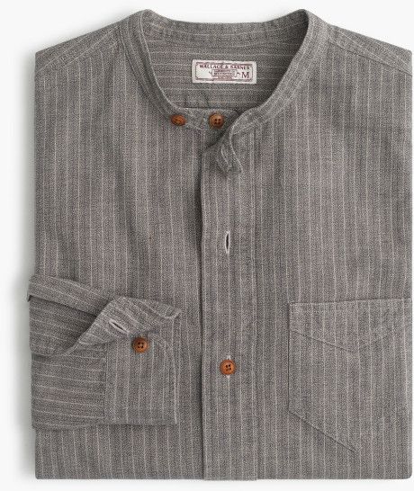 J.Crew | Gray Wallace & Barnes Jaspé Band-collar Popover Shirt for Men | Lyst Band Collar Shirt Men Outfit, Band Collar Shirt Men, Collarless Shirt Men, Band Collar Shirt, Costume Africain, Banded Collar Shirts, Mens Kurta Designs, Collarless Shirt, Denim Shirt Men