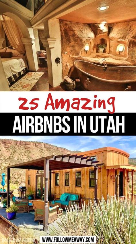 Amazing Airbnbs in Utah Best Utah Vacation, Where To Stay In Moab Utah, Places To See In Utah, Utah Big 5 Road Trip, Utah Honeymoon, Utah Vacation Ideas, Utah Airbnb, Virgin Utah, Unique Airbnbs