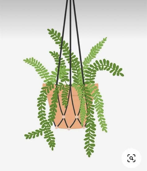 Hanging Plant Art Drawing, Hanging Plants Illustration, Plant Art Aesthetic, Plant Stickers Printable, Hanging Plant Painting, Hanging Plant Drawing, Free Plant Printables, Hanging Plant Art, Plant Template