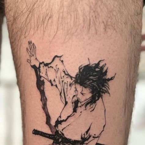 Le Mush on Instagram: "Musashi sketch by Takehiko Inoue done in 35 minutes on Nino. Thanks 🤟🏼 #vagabond #takehikoinoue #mangatattoo #animetattoo" Vagabond Manga Tattoo, Musashi Tattoo, Vagabond Tattoo, Takehiko Inoue, Vagabond Manga, Manga Tattoo, Japan Tattoo Design, Text Tattoo, Japan Tattoo