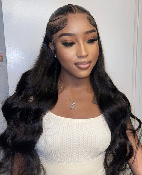 Up Down With Braids, Hair Styles Sew In, Half Up Half Down Outfit, Half Up Half Down Wig Black Women, Miami Hairstyles Black Women, Body Wave Wig Hairstyles, Side Part Wig, Curly Braided Hairstyles, Wig Ponytail