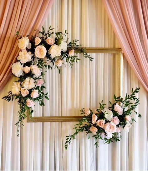 Outdoor Bridal Showers, Bridal Shower Decorations Diy, Dusty Rose Wedding, Wedding Ceremony Backdrop, Spring Weddings, Wedding Stage Decorations, Ceremony Backdrop, Wall Backdrops, Flowers Spring