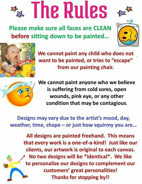 The rules Paint Business, Face Painting Supplies, Face Paint Set, Face Painting Tips, Face Painting Tutorials, Face Paint Kit, Airbrush Tattoo, Tent Set Up, Festival Glitter