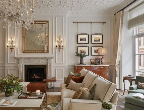 Living Room English Drawing Room, Beige Sofa Living Room, English Drawing, Sitting Room Interior Design, Colonial Interior Design, Sophie Paterson Interiors, Sophie Paterson, San Myshuno, Townhouse Interior