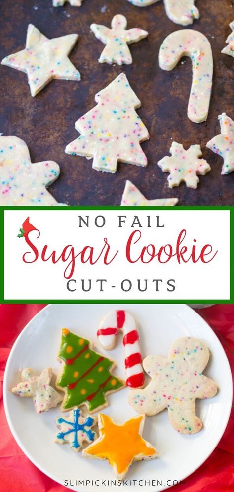 This easy cut-out sugar cookie recipe is the last sugar cookie cutout recipe you'll ever need. Made with just 3 ingredients with zero resting time, these buttery shortbread cookies melt in your mouth and is a no-fail cookie recipe that will go down in your family's history. #christmascookies #sugarcookies #cutoutcookies #christmascutouts #shortbread #shortbreadcookies #nofailrecipes #nofailcookies #rolloutcookies Shortbread Cookie Cutouts, Easiest Sugar Cookie Cut Out Recipe, Easy Christmas Cookies Cutout, Easy Rollout Sugar Cookies, Classic Sugar Cookie Recipe Cut Out, Roll And Cut Sugar Cookies, No Fail Cut Out Sugar Cookies, Easiest Cut Out Cookie Recipe, Easy Cut Out Cookies For Kids