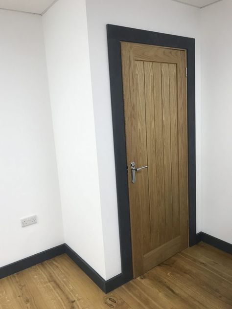 Slate Architrave and skirtings Black Skirting Boards And Door Frames, Charcoal Skirting Boards, Grey Door Frames And Skirting, Dark Grey Skirting Boards, Wooden Skirting Boards, Dark Skirting Boards, Architrave Ideas, Grey Skirting Boards, Architraves And Skirting