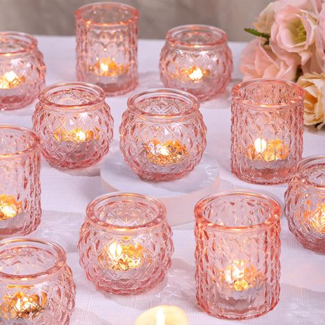 PRICES MAY VARY. ❤️❤️[ Romantic Wedding Centerpieces ]❤️❤️: DARJEN pink candle holders are going to go so beautifully with the elegant wedding party theme, this candle holder showcases a soft pink hue that radiates warmth and beauty They bring a warm glow to your reception tables, creating a romantic atmosphere for you and your guests and will be the perfect choice for each wedding party centerpiece. ❤️❤️[ Unique Diamond Textured Style ]❤️❤️: This is the spark collision of noble and simple fashi Blush Pink Candle Holder, Pink Baby Centerpieces, Blush And Pink Centerpieces, Pink Candle Holders, Wedding Party Centerpieces, Romantic Candle, Pink Centerpieces, Pink Wedding Decorations, Home Table Decor