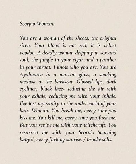 Scorpio Woman Aesthetic, Scorpio Zodiac Facts Women, Scorpio Women Quotes, Scorpio Core, Brooke Solis, Scorpio Aesthetic, Identity Quotes, Scorpio Energy, Zodiac Quotes Scorpio